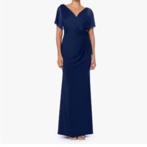 DJ Jaz Womens Dress Size 4 Sleeveless High-Low Evening Gown Maxi Navy Blue